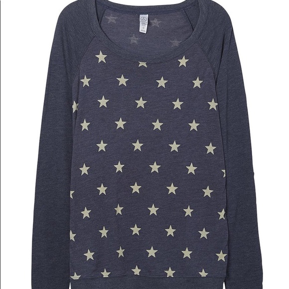 Blue Stars Printed Slouchy Eco-jersey Pullover - Picture 5 of 7
